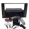 Autoradio Einbauset mit Rahmen, Kabel, Adapter und Werkzeug für Car-Entertainment-Systeme.